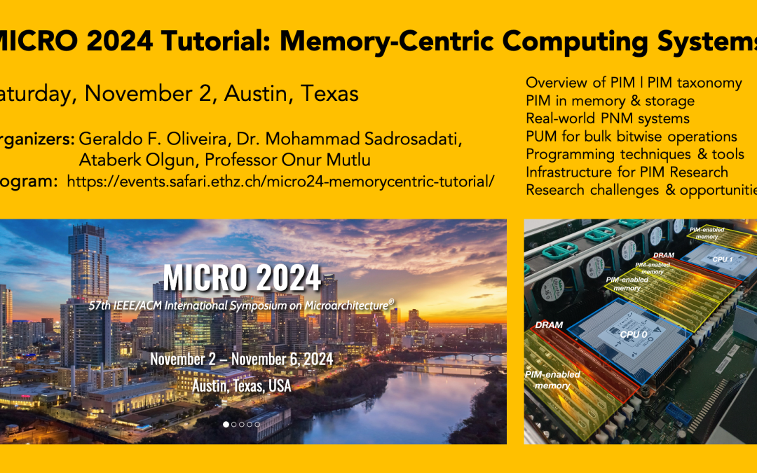 Memory-Centric Computing Systems Tutorial @ MICRO 2024